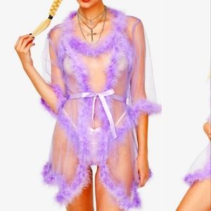 Roma Amethyst Indiscreet Affair Marabou Robe